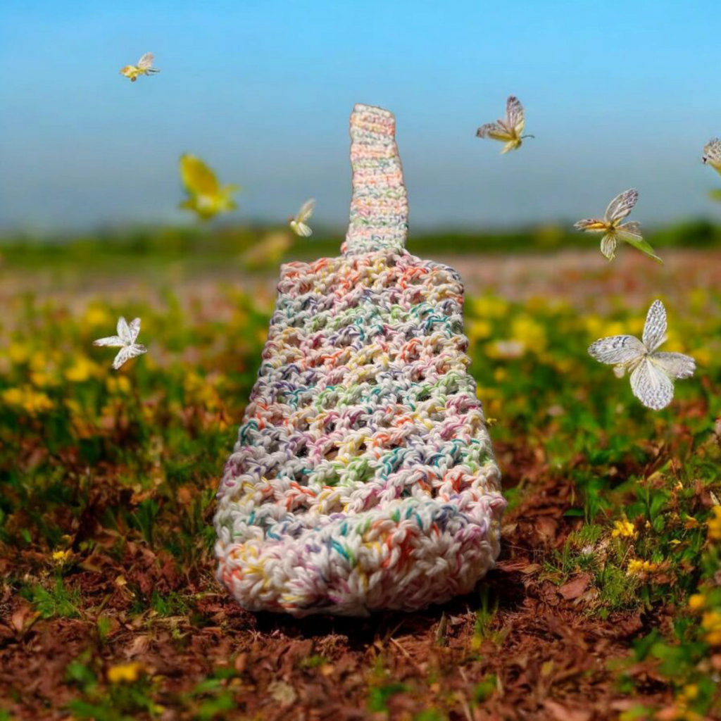 Handmade crochet water bottle carrier