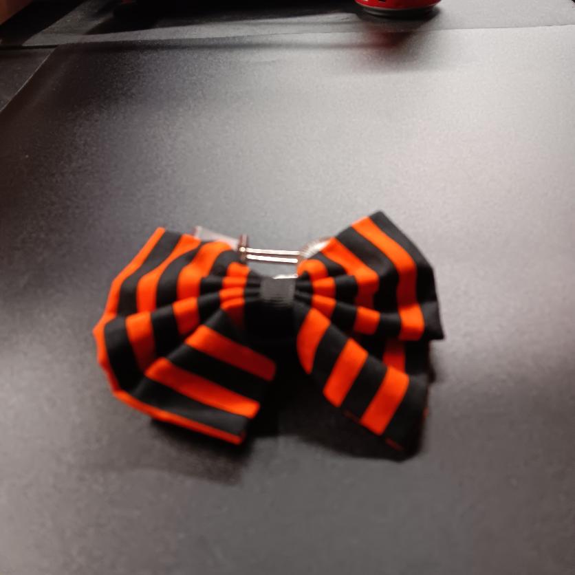 Handmade Medium Halloween Hair Bow with Lined Clip – Design H