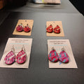 Four awareness earring designs; this listing is for the top-left pair only