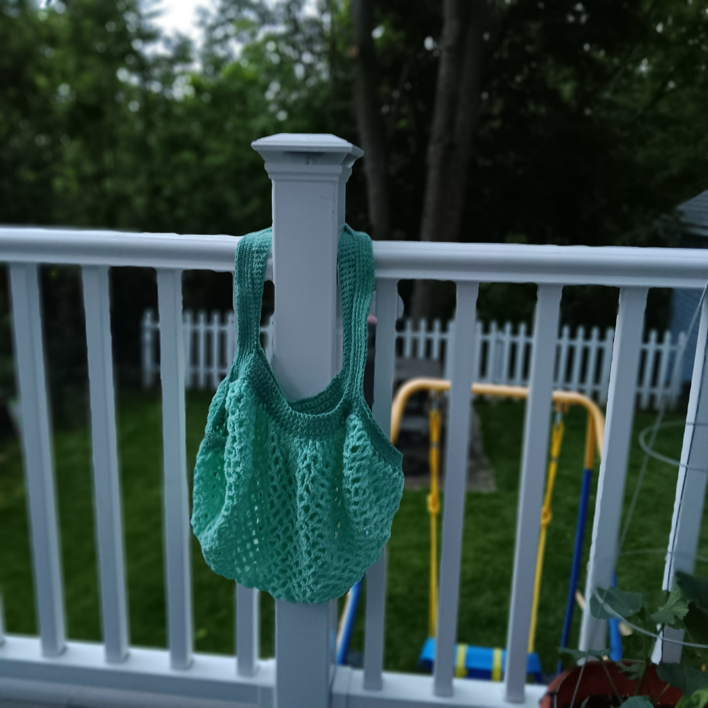 Crochet Market Bag - Mint Green
