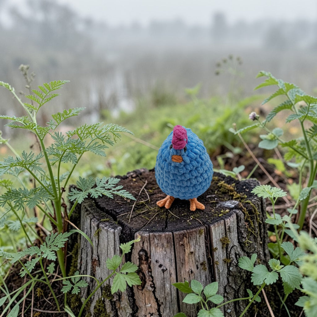 Crochet Blue Chicken Amigurumi