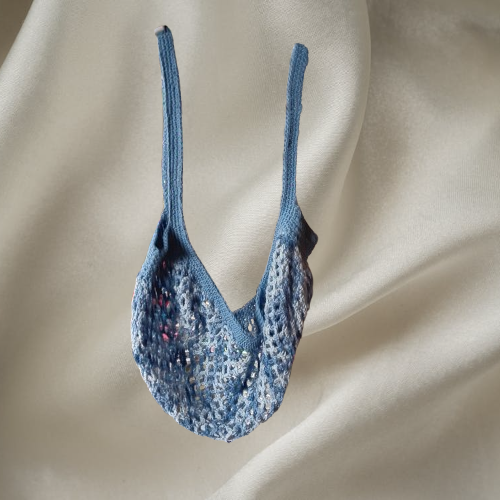 Crochet Market Bag - Baby Blue Ombre
